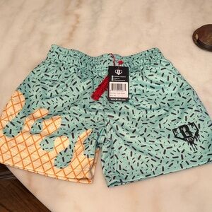 Kids' Playful Patterned Shorts - Mint and Orange